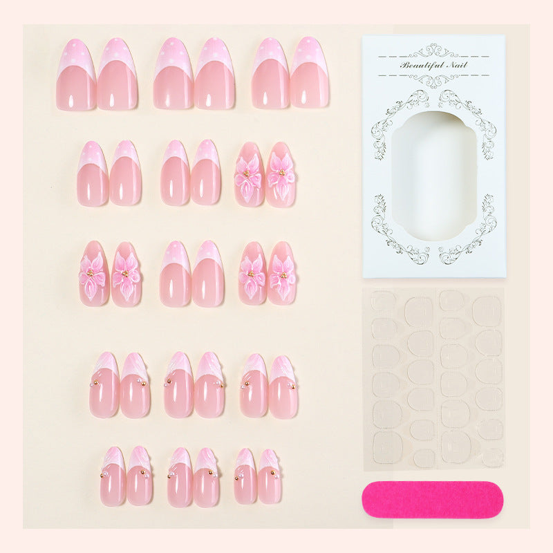 Creative Nail Art Set with Delicate Flower and Glitter Details Stornfield