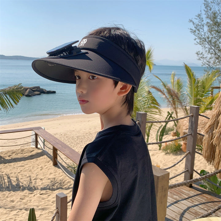 Child-Sunshade with Solar Fan and Integrated LED Lights Stornfield