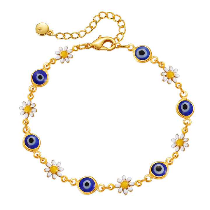 Floral Evil Eye Charm Anklet Stornfield