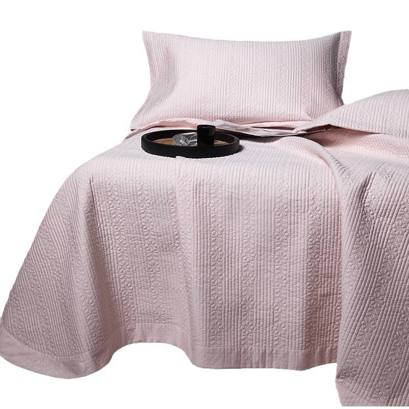 Lightweight Quilted Matelassé Bed Coverlet Set with Pillowcases