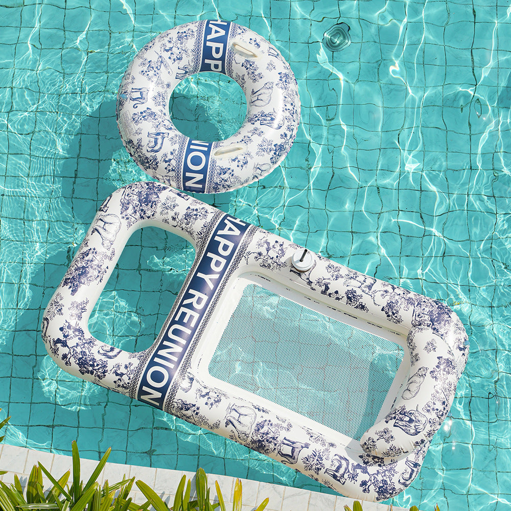Unisex Elegant Swim Ring with Floral Designs Stornfield