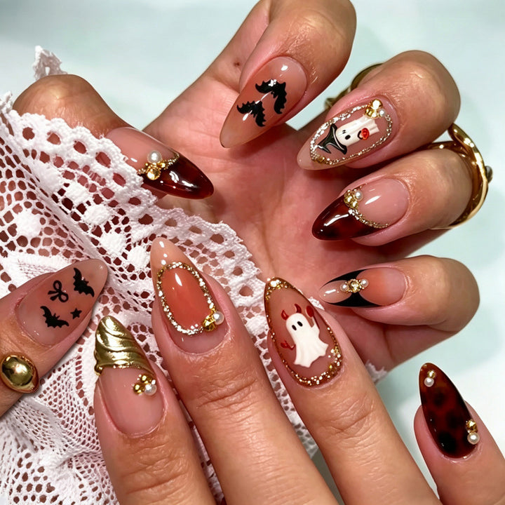 Halloween-Themed Gothic Press-On Nail Set