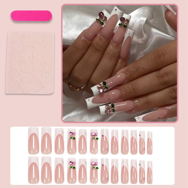 Artificial nail set with floral decorations Stornfield