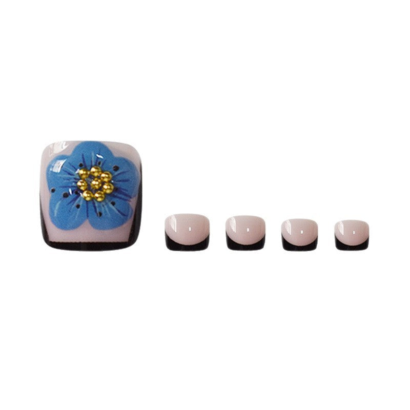 Decorative Floral Press-On Toenails Stornfield