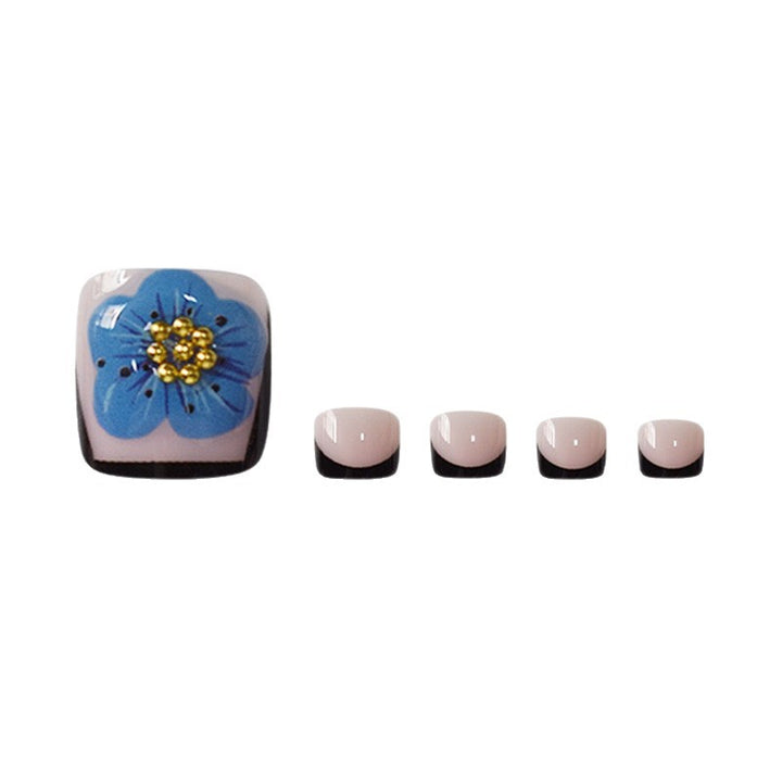 Decorative Floral Press-On Toenails Stornfield
