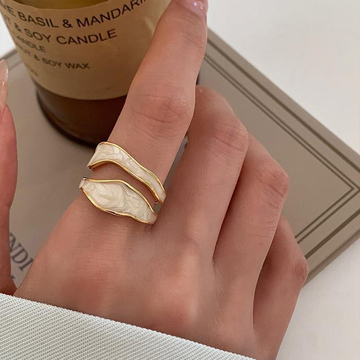Elegant double ring with organic design Stornfield