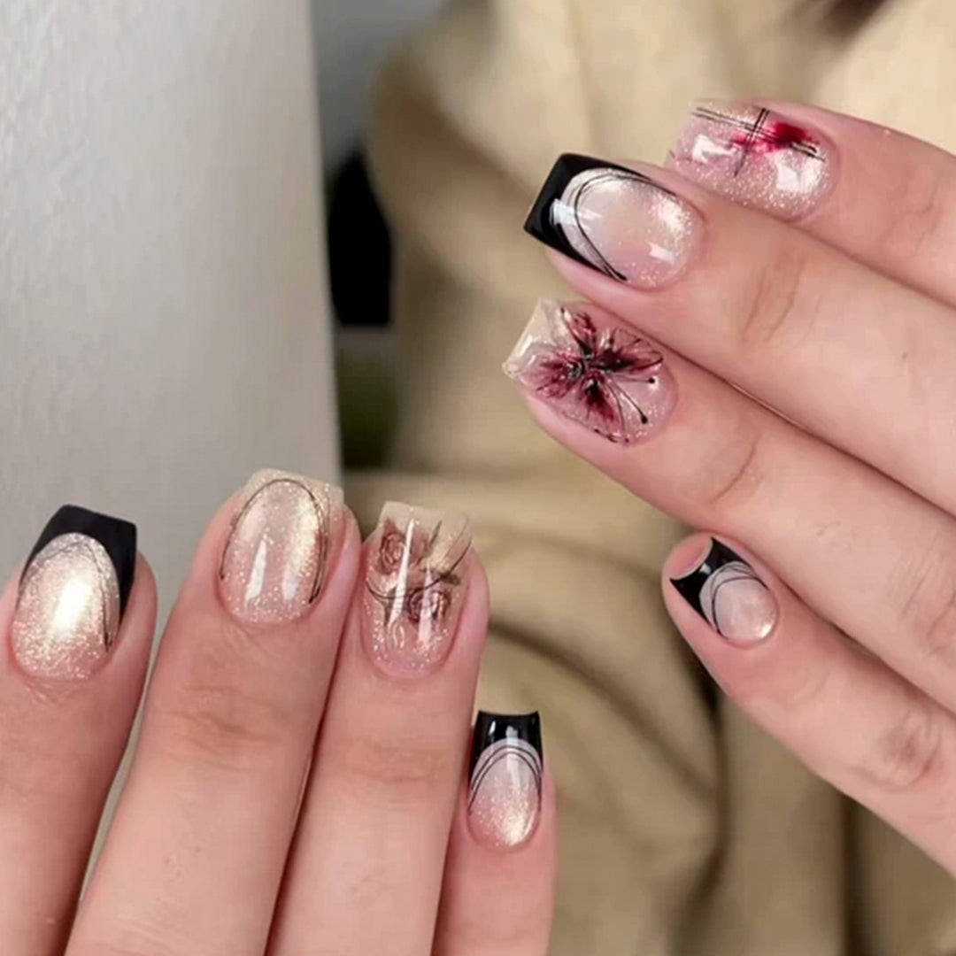 Floral Artistic Acrylic Nail Art Extensions Stornfield