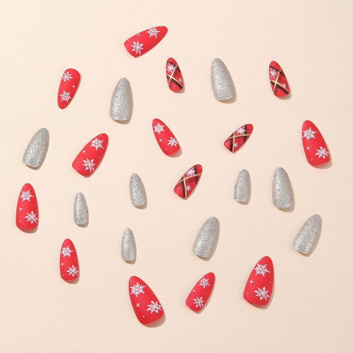 Festive Holiday-Themed Stiletto Nail Art Extensions Stornfield