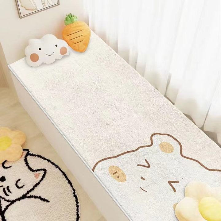 Plush Cartoon Dog-Themed Bath Mat