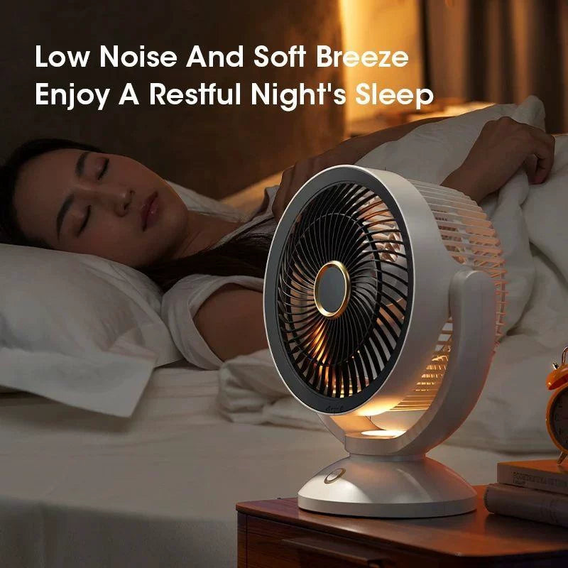 Unisex universal size compact oscillating table fan with adjustable tilt angle, quiet brushless motor and USB charging Stornfield