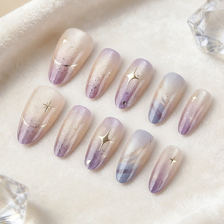 Gradient Glitter Press-On Nails Stornfield