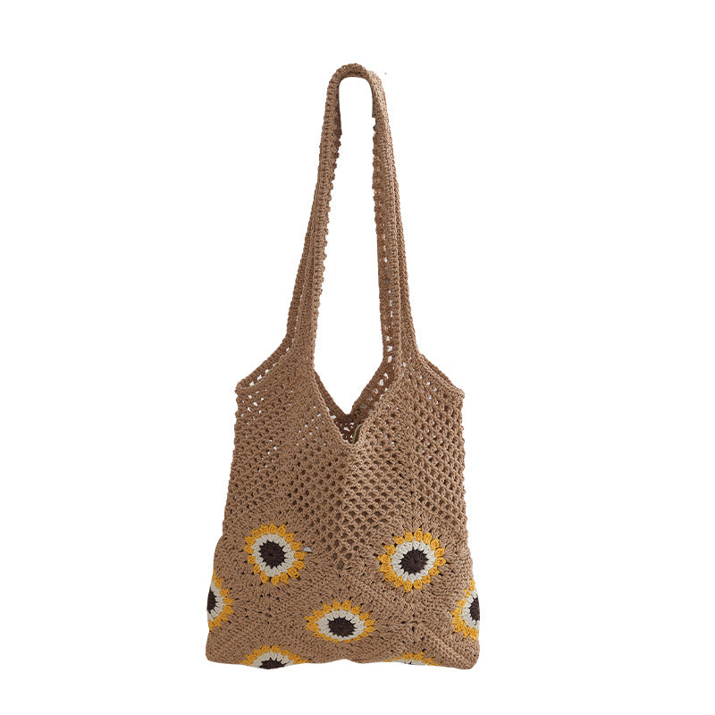 Handcrafted Jute Bag with Colorful Flower Pattern Stornfield
