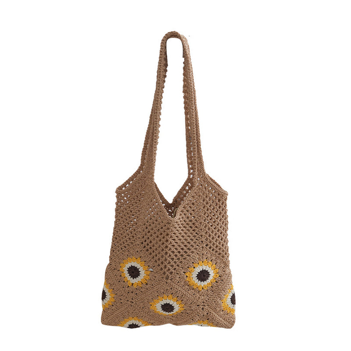 Handcrafted Jute Bag with Colorful Flower Pattern Stornfield
