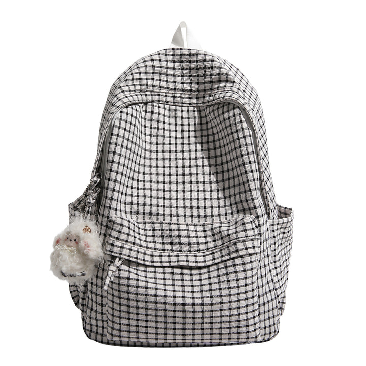 Checkered Patterned Multi-Pocket Backpack Stornfield