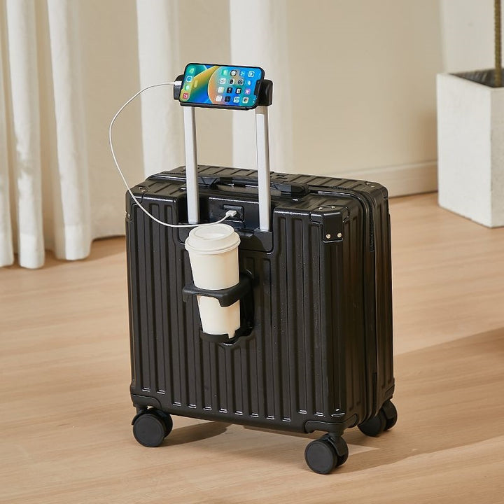 Hard-Shell Luggage With Integrated USB Port And Practical Cup Holder Stornfield