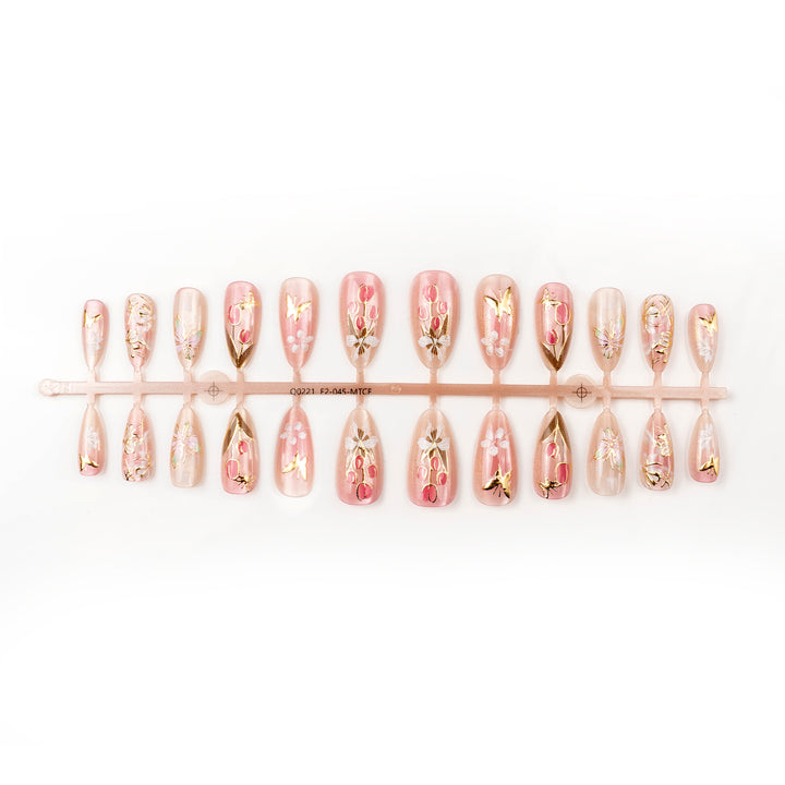 Elegant artificial nails with floral designs Stornfield