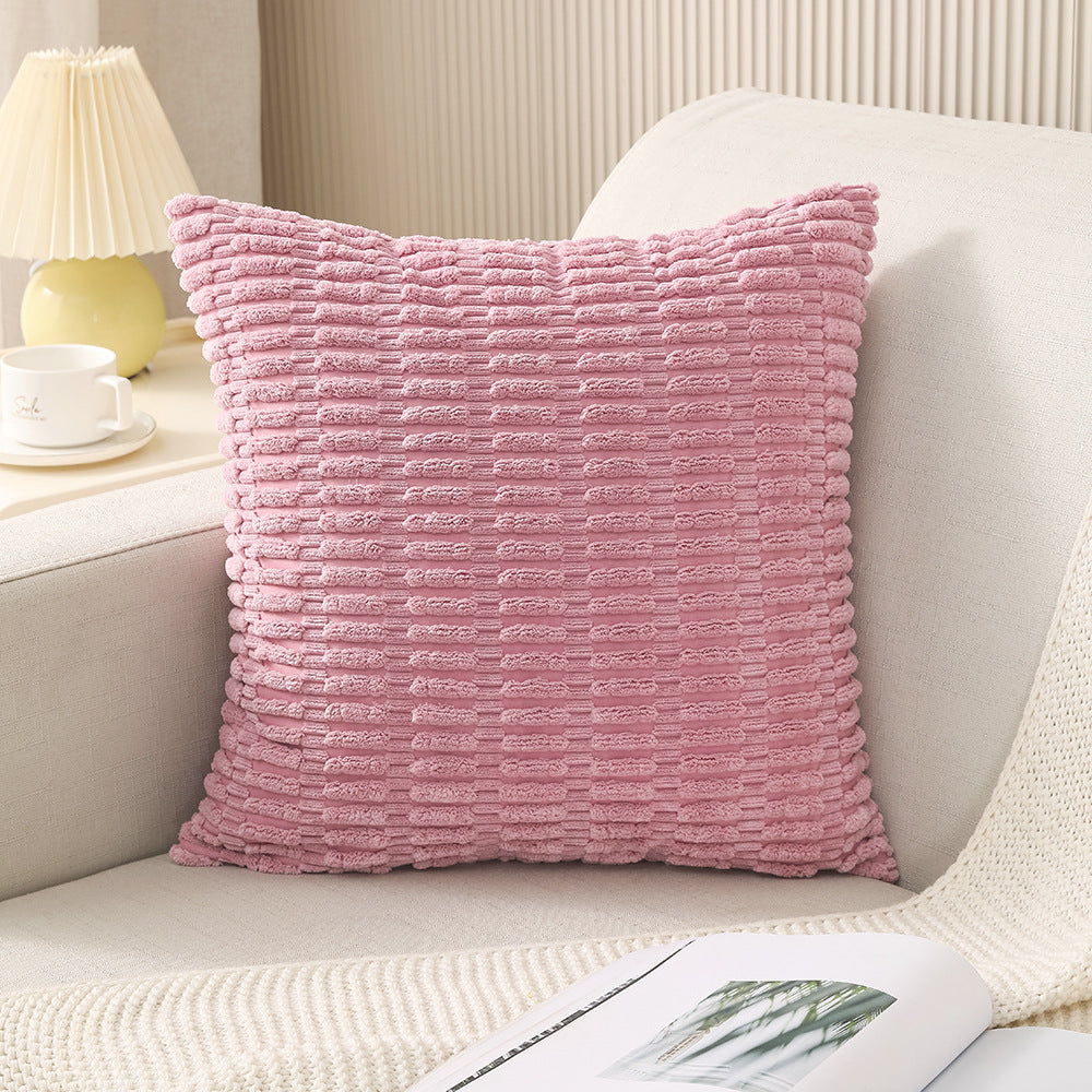 Decorative Chenille Ribbed Grid Throw Pillow Cover