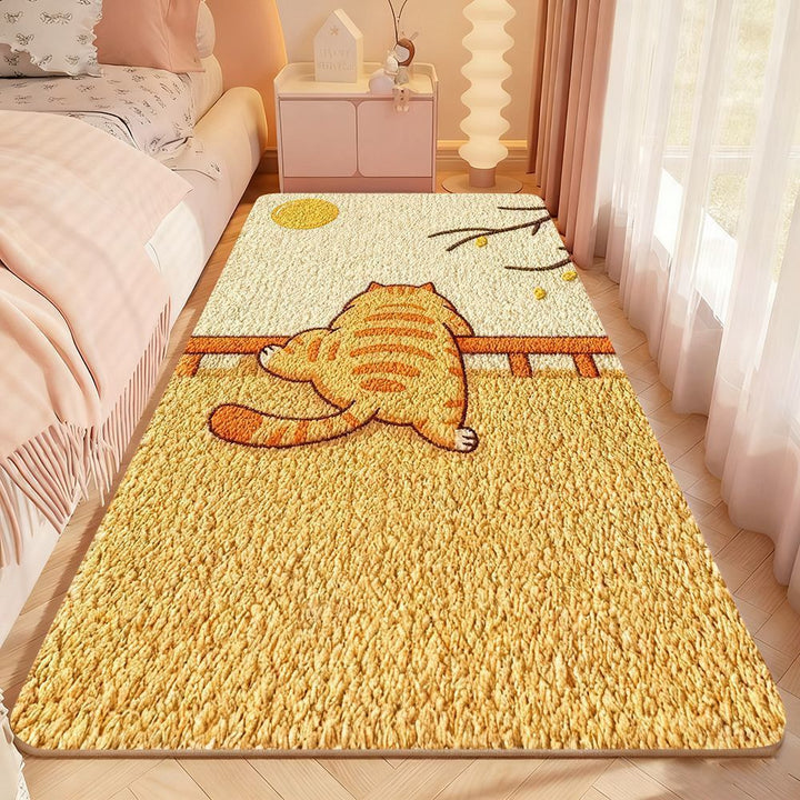 Playful Cat-Themed Plush Area Rug