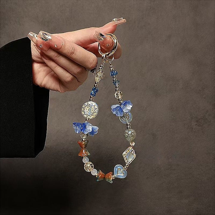Decorative Flower-Themed Beaded Keychain Stornfield