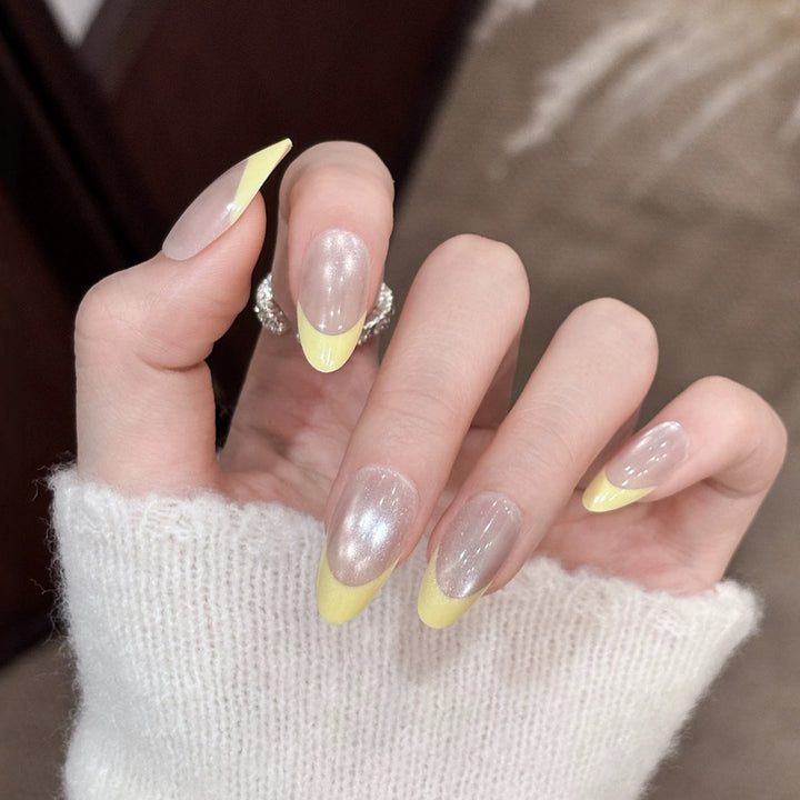 Glossy Almond-Shaped Press-On Nails