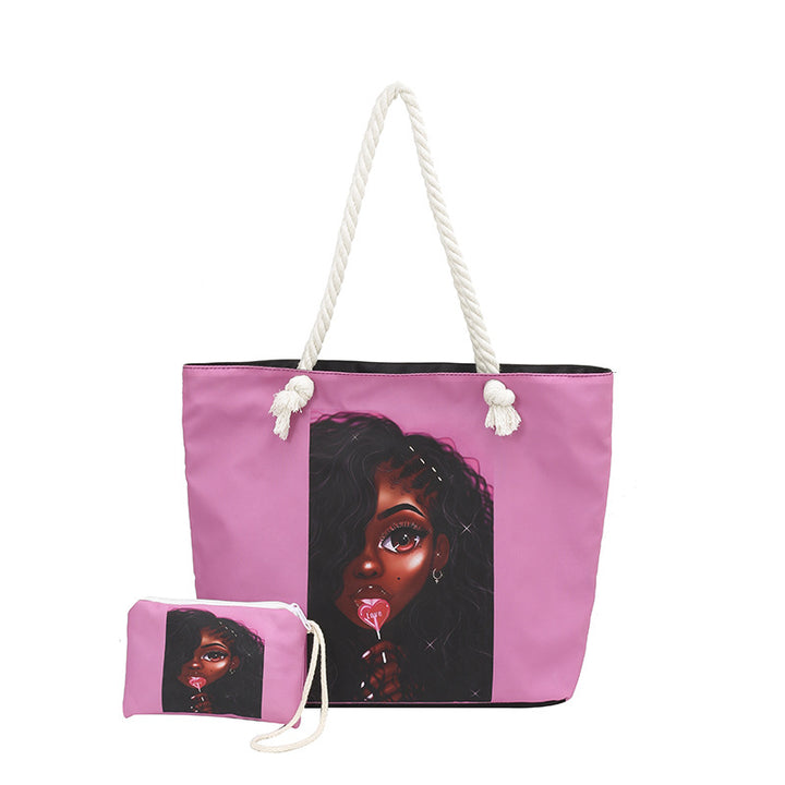 WoStylish Graphic Print Beach Tote Bag Stornfield