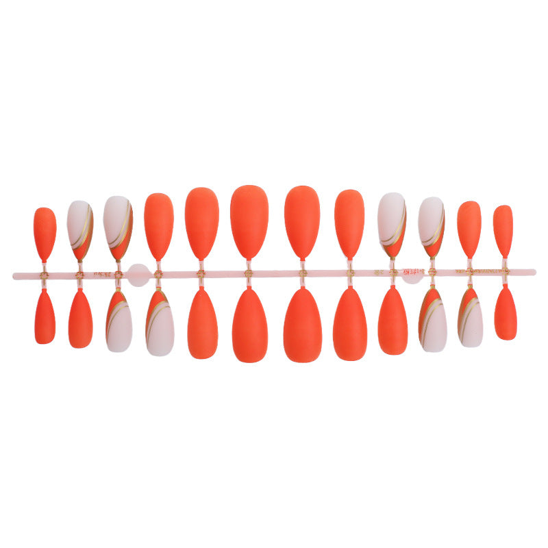 Artistic Press-On Nail Set with Elegant Design Stornfield