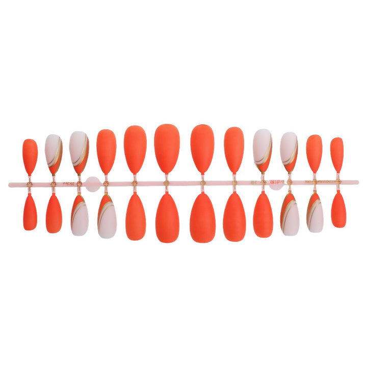 Artistic Press-On Nail Set with Elegant Design Stornfield