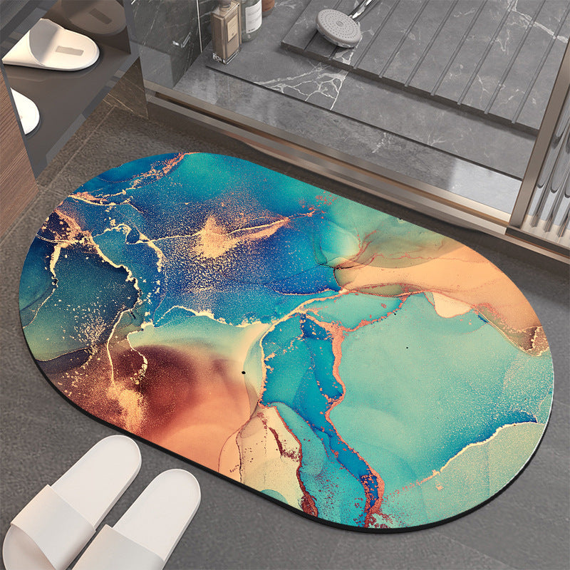 Luxurious Abstract Marble Bath Mat Stornfield