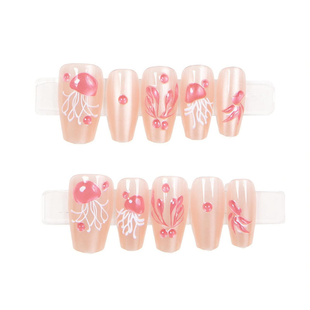 Artistic Jellyfish Press-On Nail Art Stornfield