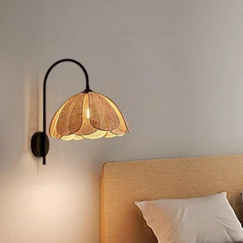 Elegant Rattan Wall Sconce
