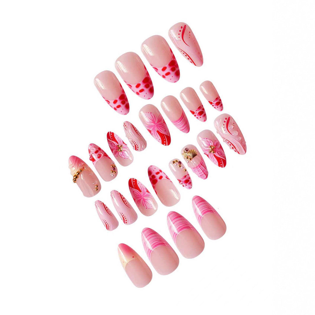 Elegant Floral Acrylic Nail Extensions Stornfield