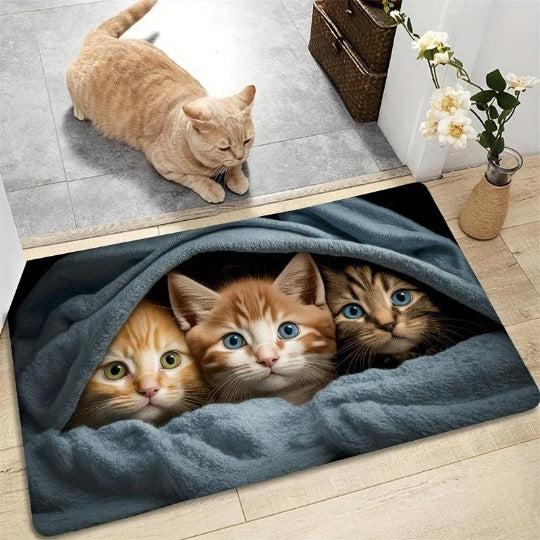 Cat-Themed Welcome Mat
