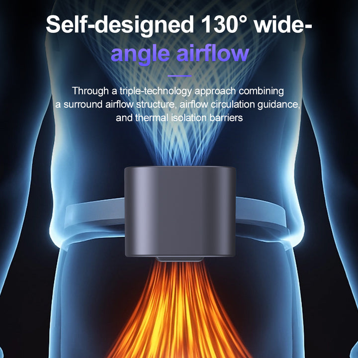 Unisex nan portable clip-on waist cooling fan with LED display Stornfield