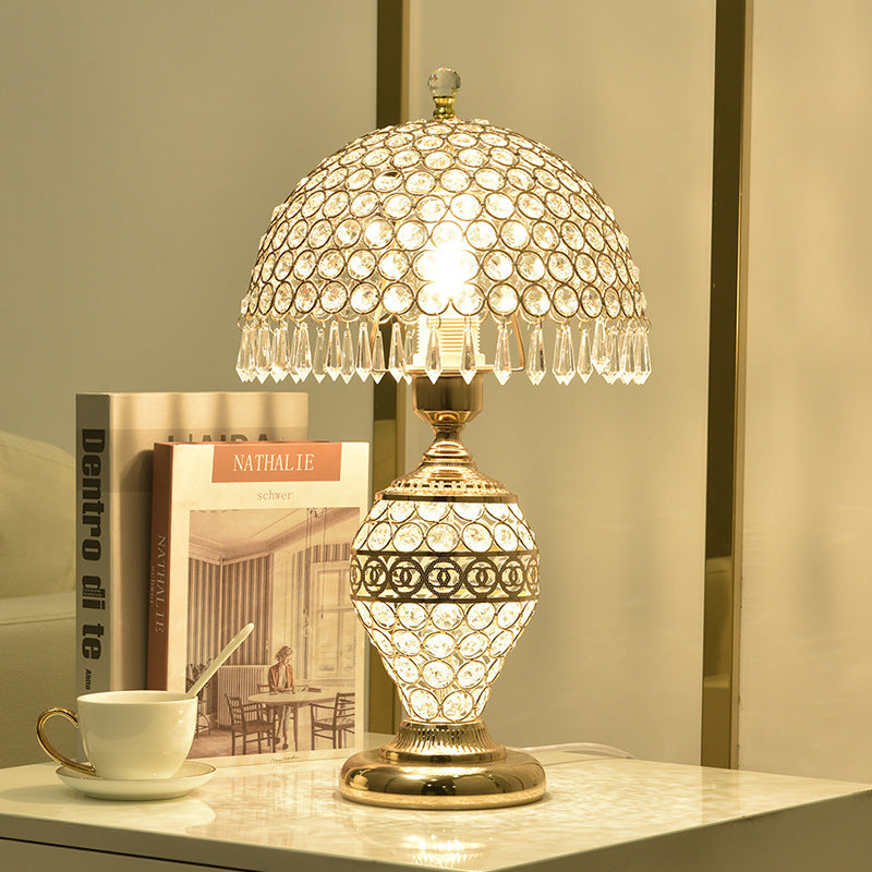 Crystal Table Lamp with Elegant Glass Shade