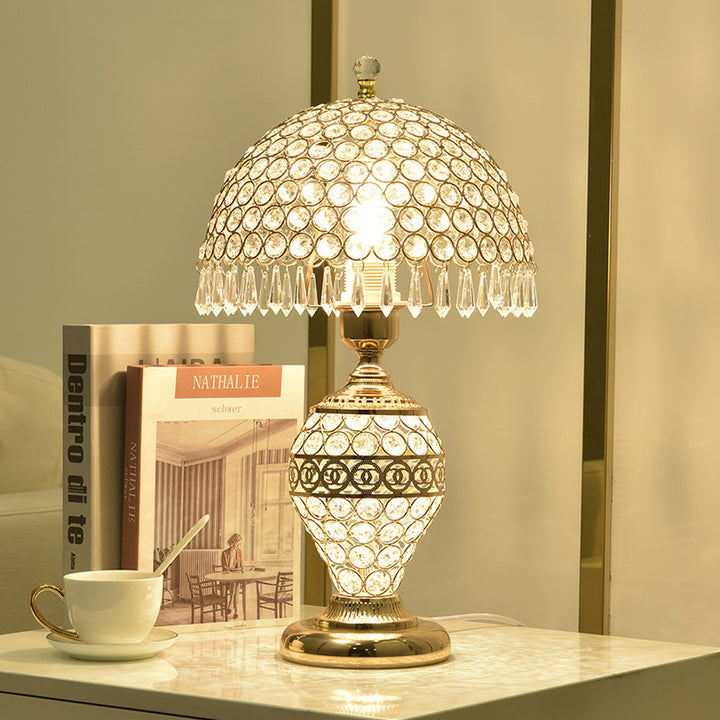 Crystal Table Lamp with Elegant Glass Shade