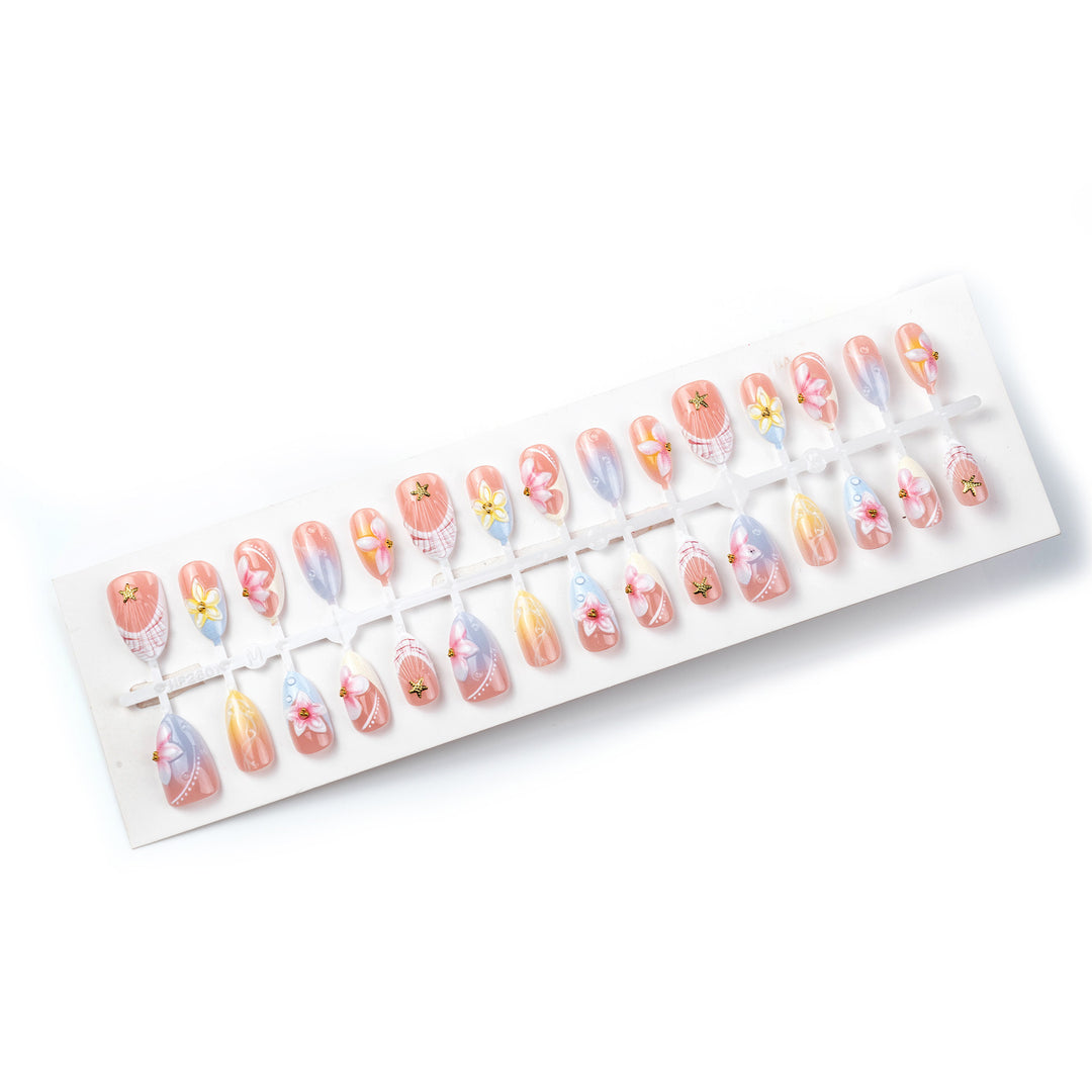 Floral Themed Press-On Nail Art Set Stornfield