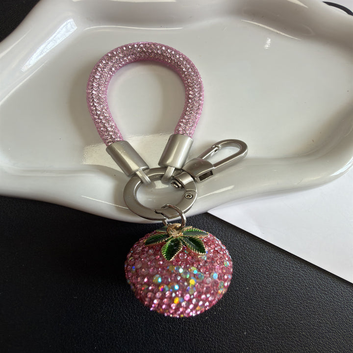 Glittering Strawberry Charm Keychain Stornfield