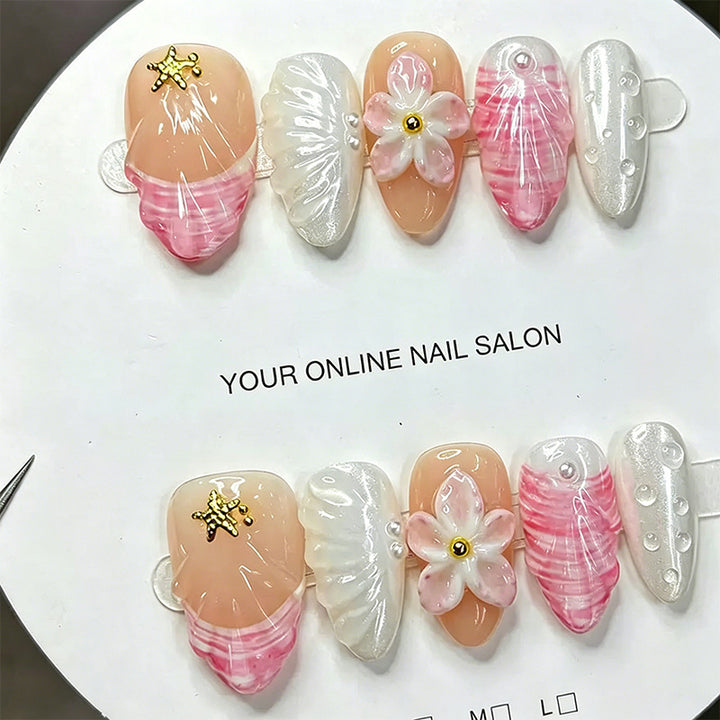 Artificial Nail Set with Floral and Glamorous Accents Stornfield