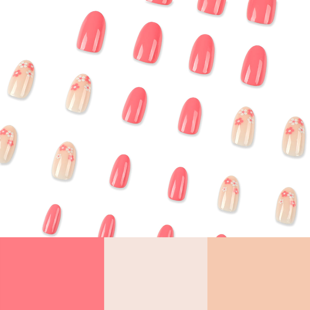 Artful nail extensions with delicate floral accents Stornfield