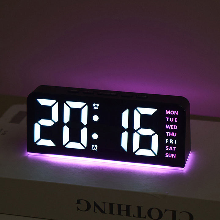 Digital alarm clock with large LED display and multifunctional display Stornfield