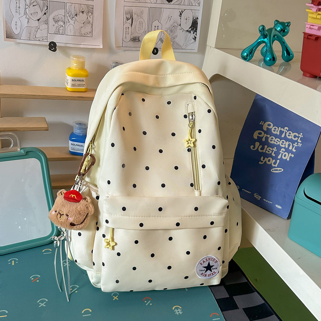 Playful Polka Dot Casual Backpack Stornfield