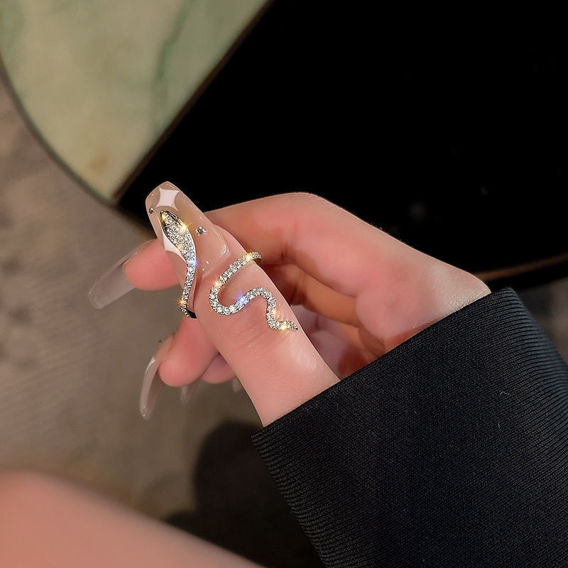 Elegant snake ring with sparkling zirconia stones Stornfield