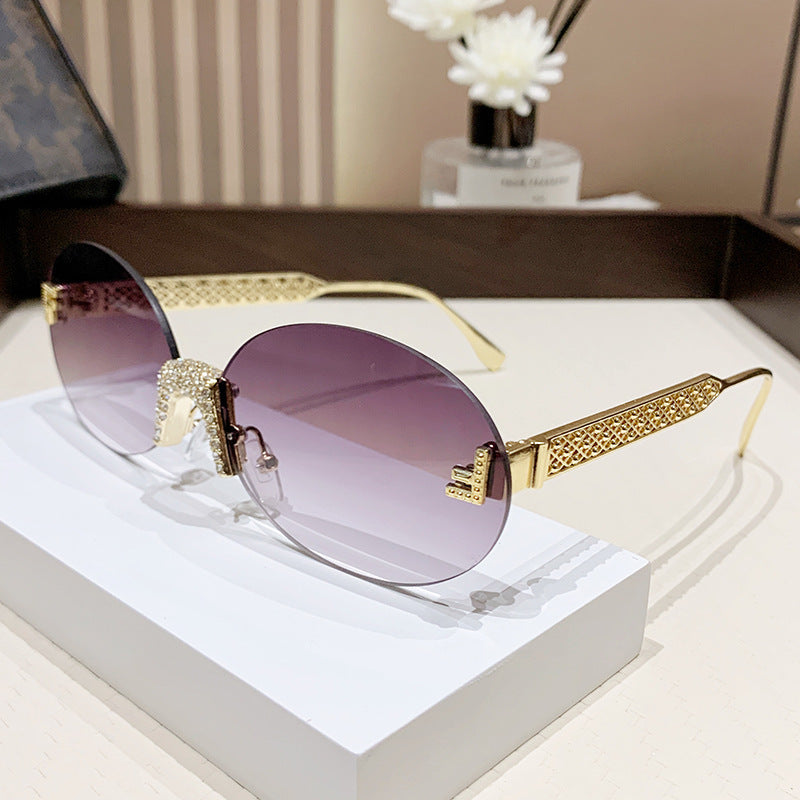 Women's sunglasses with glittering frame and oval lenses Stornfield
