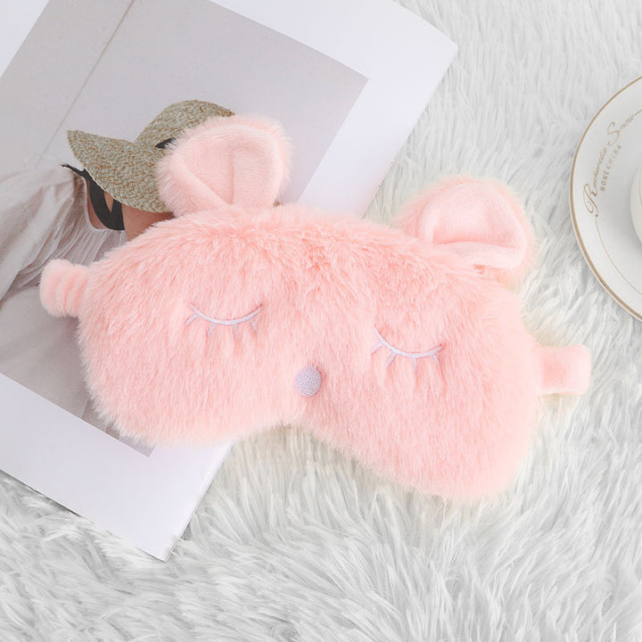 Ladies nan cozy unicorn sleep mask with embroidered eyelashes, soft plush and elastic ruffled ribbon Stornfield