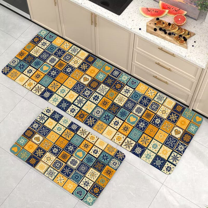Stylish Floral Patterned Kitchen Mat Set