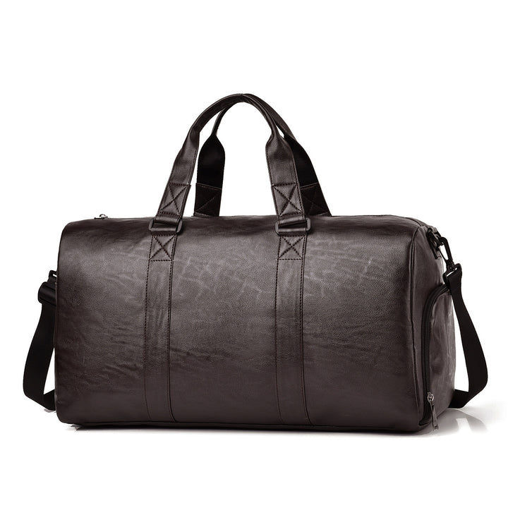 Travel bag made of high-quality leather with robust carrying handles Stornfield