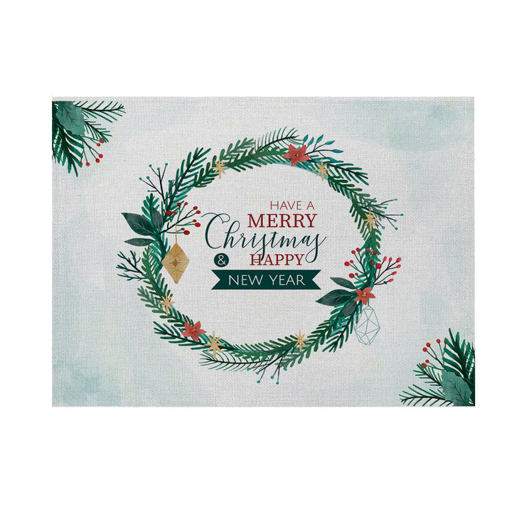 Festive Botanical Merry Christmas Canvas Wall Art Print