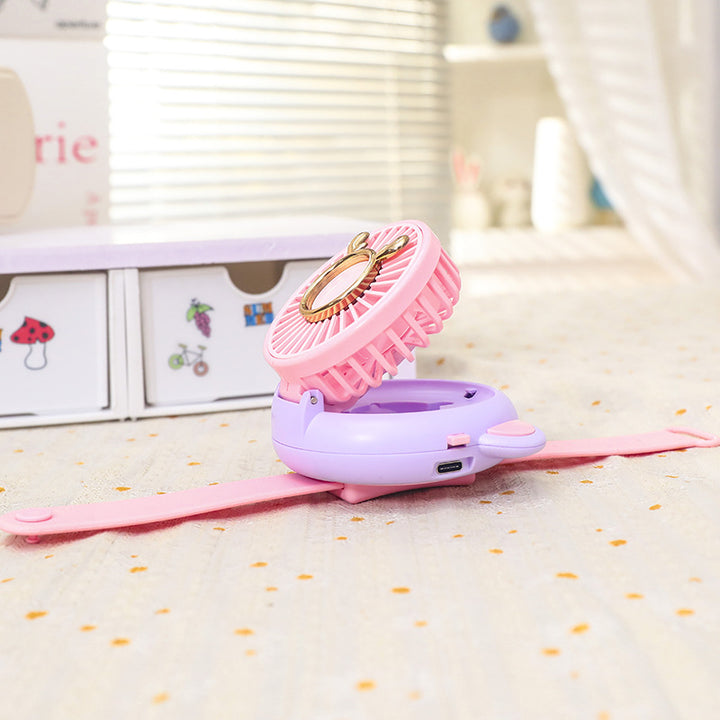 Women's Portable Mini Fan with Integrated Mirror and Spray Function Stornfield