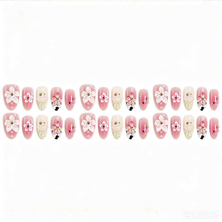 Luxurious artificial nails with floral decorations Stornfield