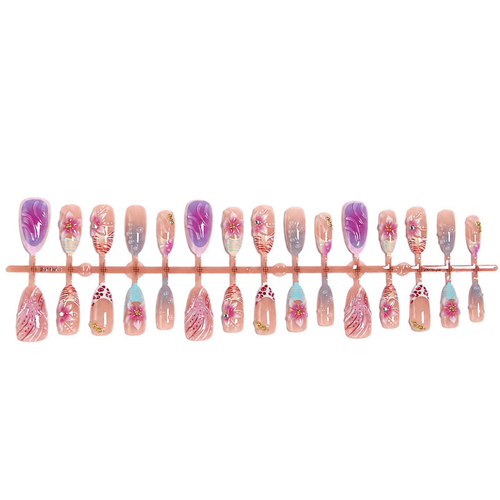 Artificial Nail Set with Floral and Glittering Accents Stornfield